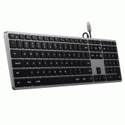 Satechi Slim W3 Wired Backlit Keyboard - качествена алуминиева жична (USB-C) клавиатура с подсветка за Mac (тъмносив)  3