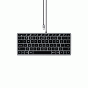 Satechi Slim W1 Wired Backlit Keyboard - качествена алуминиева жична (USB-C) клавиатура с подсветка за Mac (тъмносив) 
