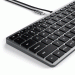 Satechi Slim W1 Wired Backlit Keyboard - качествена алуминиева жична (USB-C) клавиатура с подсветка за Mac (тъмносив)  4