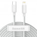 Baseus Simple Wisdom Data Cable Kit USB-C to Lightning (TZCATLZJ-02) - два броя PD 20W USB-C към Lightning кабел за Apple устройства с Lightning порт (150 см) (бял) 1