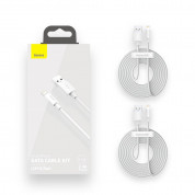 Baseus Simple Wisdom Data Cable Kit USB to Lightning (TZCALZJ-02) 2.4A (2 pcs.) (150 cm) (white) 3