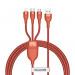 Baseus Flash Series 3-in-1 Fast Charging Data Cable (CA1T3-07) - универсален USB-A кабел с microUSB, Lightning и USB-C конектори (120 см) (оранжев) 1