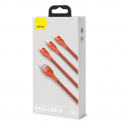 Baseus Flash Series 3-in-1 Fast Charging Data Cable (CA1T3-07) USB to M+L+C 5A (1.2m) (orange) 1