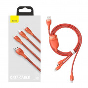 Baseus Flash Series 3-in-1 Fast Charging Data Cable (CA1T3-07) - универсален USB-A кабел с microUSB, Lightning и USB-C конектори (120 см) (оранжев) 3