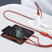 Baseus Flash Series 3-in-1 Fast Charging Data Cable (CA1T3-07) - универсален USB-A кабел с microUSB, Lightning и USB-C конектори (120 см) (оранжев) 4
