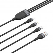 Baseus Flash Series 3-in-1 Fast Charging Data Cable (CA1T3-G1) - универсален USB-A кабел с microUSB, Lightning и USB-C конектори (120 см) (черен) 3