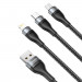 Baseus Flash Series 3-in-1 Fast Charging Data Cable (CA1T3-G1) - универсален USB-A кабел с microUSB, Lightning и USB-C конектори (120 см) (черен) 7