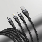 Baseus Flash Series 3-in-1 Fast Charging Data Cable (CA1T3-G1) - универсален USB-A кабел с microUSB, Lightning и USB-C конектори (120 см) (черен) 8