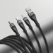 Baseus Flash Series 3-in-1 Fast Charging Data Cable (CA1T3-G1) - универсален USB-A кабел с microUSB, Lightning и USB-C конектори (120 см) (черен) 9
