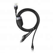 Baseus Flash Series 3-in-1 Fast Charging Data Cable (CA1T3-G1) - универсален USB-A кабел с microUSB, Lightning и USB-C конектори (120 см) (черен) 4