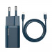 Baseus Super Si USB-C PD Wall Charger 20W (TZCCSUP-G03) - захранване за ел. мрежа с USB-C изход с технология за бързо зареждане и USB-C към Lightning кабел (син) 1
