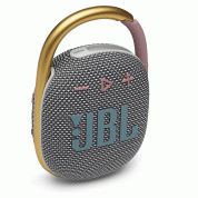JBL Clip 4 Ultra-Portable Waterproof Speaker - водоустойчив безжичен портативен спийкър (с карабинер) с микрофон за мобилни устройства (сив)