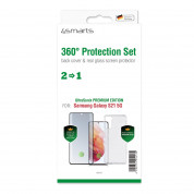 4smarts 360° Premium Protection Set UltraSonix - тънък силиконов кейс и стъклено защитно покритие за дисплея на Samusg Galaxy S21 (прозрачен) 1