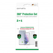 4smarts 360° Premium Protection Set UltraSonix - тънък силиконов кейс и стъклено защитно покритие за дисплея на Samusg Galaxy S21 Plus (прозрачен) 1
