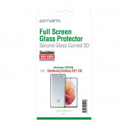 4smarts Second Glass Curved 3D UltraSonix - калено стъклено защитно покритие с извити ръбове за Samsung Galaxy S21 (черен-прозрачен) 1
