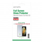 4smarts Second Glass Curved 3D UltraSonix - калено стъклено защитно покритие с извити ръбове за Samsung Galaxy S21 Ultra (черен-прозрачен) 1