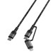4smarts ComboCord CL USB-C to USB-C and Lightning Cable - качествен многофункционален кабел USB-C към USB-C или Lightning (150 см) (черен) 3