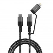 4smarts ComboCord CL USB-C to USB-C and Lightning Cable - качествен многофункционален кабел USB-C към USB-C или Lightning (150 см) (черен)
