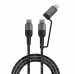 4smarts ComboCord CL USB-C to USB-C and Lightning Cable - качествен многофункционален кабел USB-C към USB-C или Lightning (150 см) (черен) 1