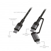 4smarts ComboCord CL USB-C to USB-C and Lightning Cable - качествен многофункционален кабел USB-C към USB-C или Lightning (150 см) (черен) 4