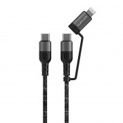 4smarts ComboCord CL USB-C to USB-C and Lightning Cable - качествен многофункционален кабел USB-C към USB-C или Lightning (300 см) (черен) 1