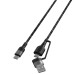 4smarts ComboCord CA USB-A and USB-C to USB-C Cable - качествен многофункционален кабел за USB към USB-C и USB-C към USB-C (150 см) (черен) 5
