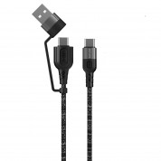 4smarts ComboCord CA USB-A and USB-C to USB-C Cable - качествен многофункционален кабел за USB към USB-C и USB-C към USB-C (150 см) (черен) 2