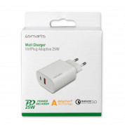 4smarts Wall Charger VoltPlug Adaptive 25W with QC/PD/AFC - захранване за ел. мрежа с USB-A изход и USB-C изход с технология за бързо зареждане (25W) (бял) 4