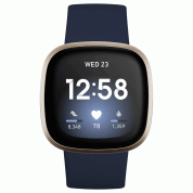 Fitbit Versa 3 - умен фитнес часовник с GPS, известия и следене на дневната и нощна активност на организма за iOS и Android (син-златист) 3