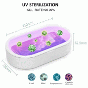 Mobile Phone Wireless Charging UV Sterilizing Box - поставка за безжично зареждане и UV стерилизатор за мобилни устройства (бял)  4