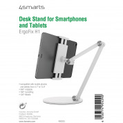4smarts Desk Stand ErgoFix H1 - алуминиева поставка за мобилни телефони и таблети до 15.6 инча (бял) 3