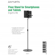 4smarts Floor Stand ErgoFix H6 - мултифункционална поставка за мобилни устройства с големина от 4.7 до 15.6 инча (тъмносив) 8