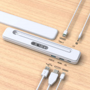 4smarts Active 4in1 USB-C Hub - мултифункционален хъб с HDMI, VGA, USB-C, USB 3.0, 3.5 мм аудио вход и отделение за Apple Pencil 2 (бял) 5