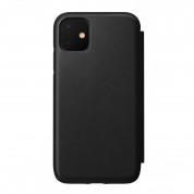 Nomad Folio Leather Rugged Case - кожен (естествена кожа) калъф, тип портфейл за iPhone 11 (черен) 1
