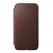 Nomad Folio Leather Rugged Case - кожен (естествена кожа) калъф, тип портфейл за iPhone 11 (кафяв) 2