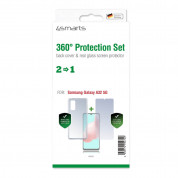 4smarts 360° Protection Set - тънък силиконов кейс и стъклено защитно покритие за дисплея на Samsung Galaxy A32 5G (прозрачен) 1