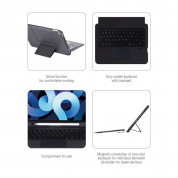4smarts Keyboard Case Solid QWERTY - кожен калъф с клавиатура, тъчпад и поставка за Apple Pencil 2 за iPad Pro 11 M2 (2022), iPad Pro 11 M1 (2021), iPad Pro 11 (2020) (черен) 4
