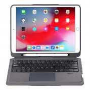 4smarts Keyboard Case Solid QWERTY with Trackpad and Pen Holder - кожен калъф с клавиатура, тъчпад и поставка за Apple Pencil за iPad 9 (2021), iPad 8 (2020), iPad 7 (2019) (сив) 2