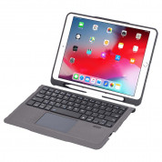 4smarts Keyboard Case Solid QWERTY with Trackpad and Pen Holder - кожен калъф с клавиатура, тъчпад и поставка за Apple Pencil за iPad 9 (2021), iPad 8 (2020), iPad 7 (2019) (сив) 1