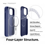 Elago MagSafe Soft Silicone Case - силиконов (TPU) калъф с вграден магнитен конектор (MagSafe) за iPhone 12 mini (тъмносин) 2