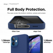 Elago MagSafe Soft Silicone Case - силиконов (TPU) калъф с вграден магнитен конектор (MagSafe) за iPhone 12 mini (тъмносин) 5