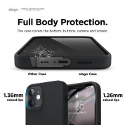 Elago MagSafe Soft Silicone Case - силиконов (TPU) калъф с вграден магнитен конектор (MagSafe) за iPhone 12 mini (черен) 5