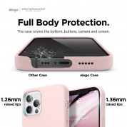 Elago MagSafe Soft Silicone Case - силиконов (TPU) калъф с вграден магнитен конектор (MagSafe) за iPhone 12, iPhone 12 Pro (розов) 5