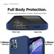 Elago MagSafe Soft Silicone Case - силиконов (TPU) калъф с вграден магнитен конектор (MagSafe) за iPhone 12, iPhone 12 Pro (тъмносин) 5