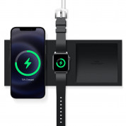 Elago Charging Tray Duo for MagSafe & Apple Watch Charger - силиконова поставка за зареждане на iPhone и Apple Watch чрез поставяне на Apple MagSafe Charger и Apple Watch кабел (черен)