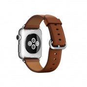Apple Classic Buckle Band - оригинална кожена каишка за Apple Watch 38мм, 40мм, 41мм (тъмнокафяв) 2