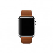 Apple Classic Buckle Band - оригинална кожена каишка за Apple Watch 38мм, 40мм, 41мм (тъмнокафяв) 1