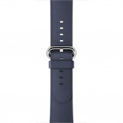Apple Classic Buckle Band - оригинална кожена каишка за Apple Watch 38мм, 40мм, 41мм (тъмносин) 4
