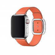 Apple Modern Buckle Band Small - оригинална кожена каишка за Apple Watch 38мм, 40мм (оранжев)