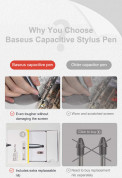 Baseus Square Line Stylus Pen (ACSXB-0G) - алуминиева професионална писалка за iPad Pro (модели 2018-2021) (тънмосив) 3